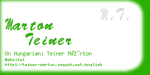 marton teiner business card